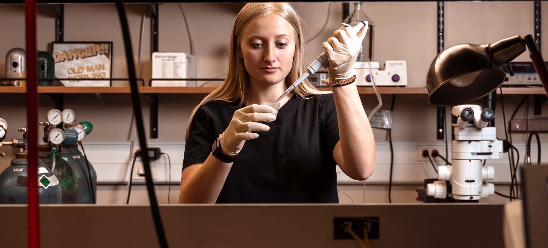 Female Researcher Working in a Lab