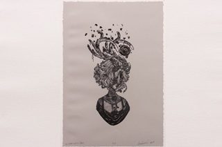 A piece of student printmaking art.