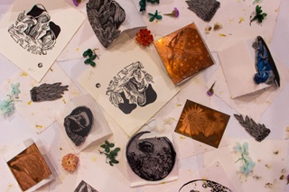 A piece of student printmaking art.