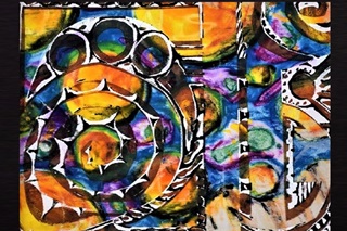 A piece of student printmaking art.