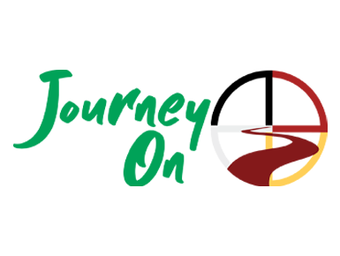 The Journey On logo. The logo includes green text that reads Journey On and a multicolored circle with a vertical and horizontal line going through it.