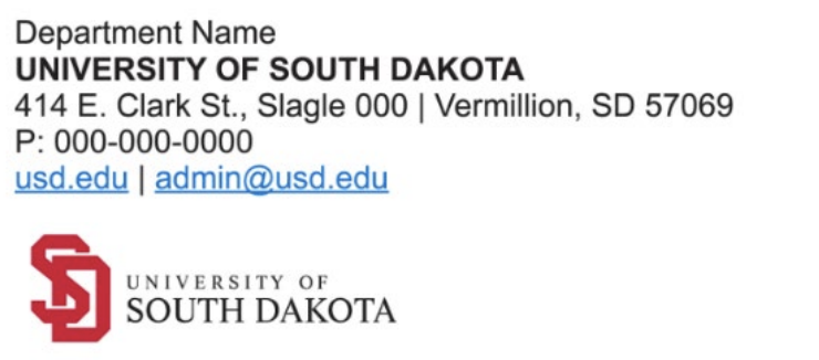 example of a departmental email signature
