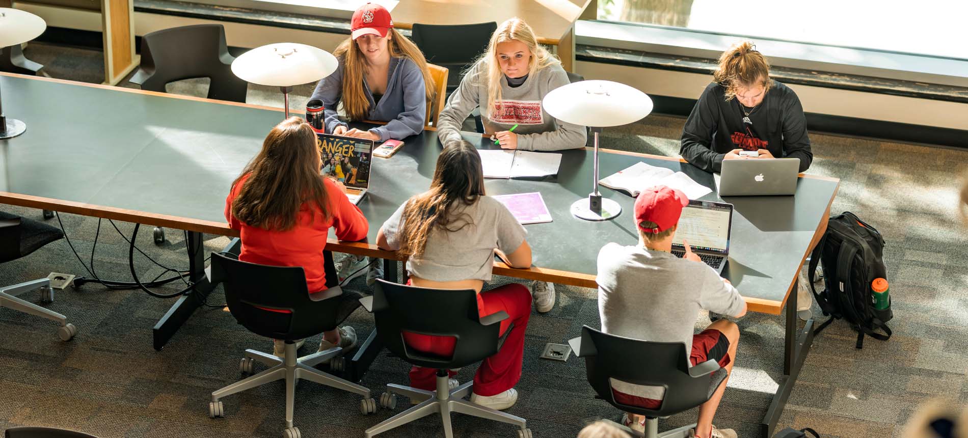 Students Studying in the Library.