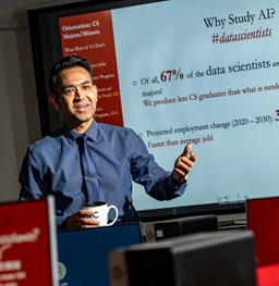 Presenter Speaking about Artificial Intelligence