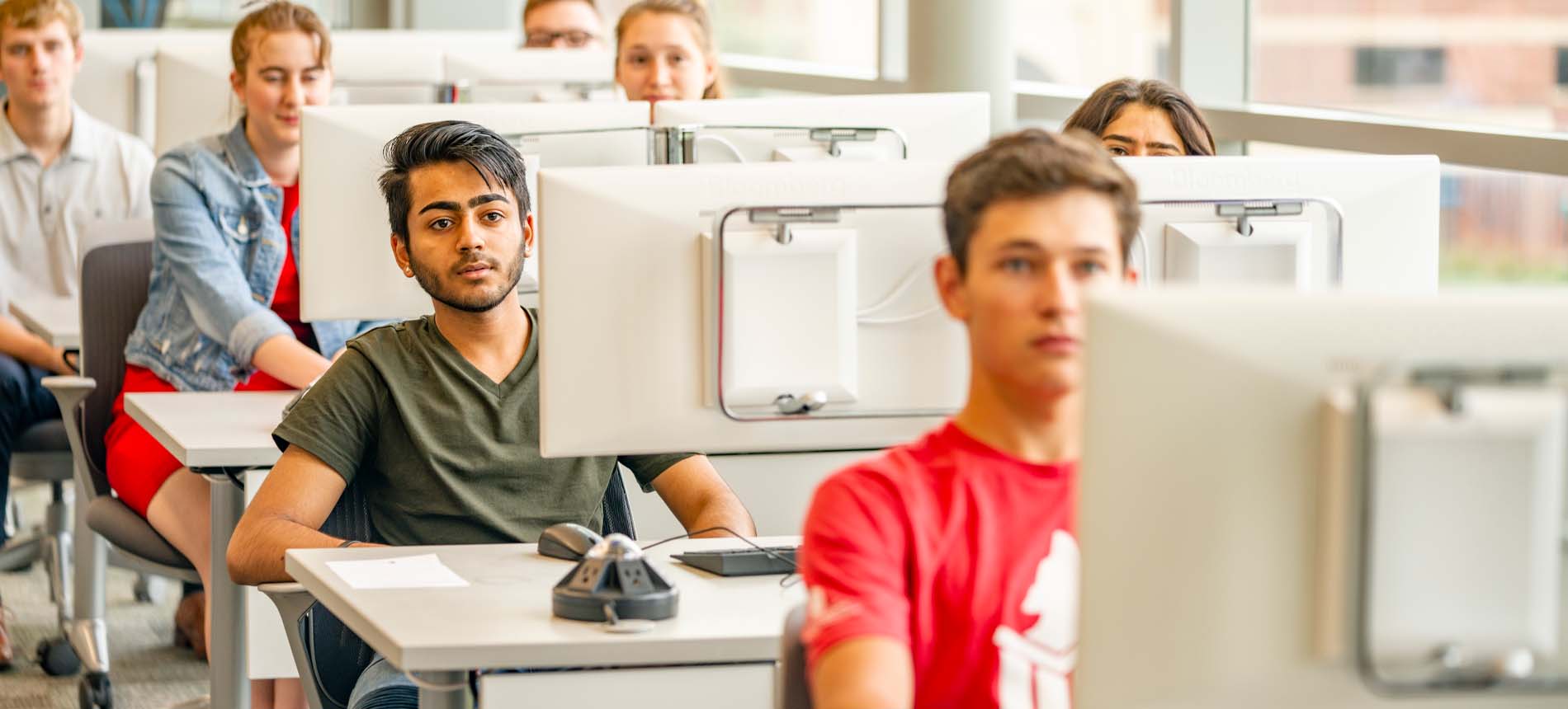 Students Sitting at Computers in the Ellis Lab