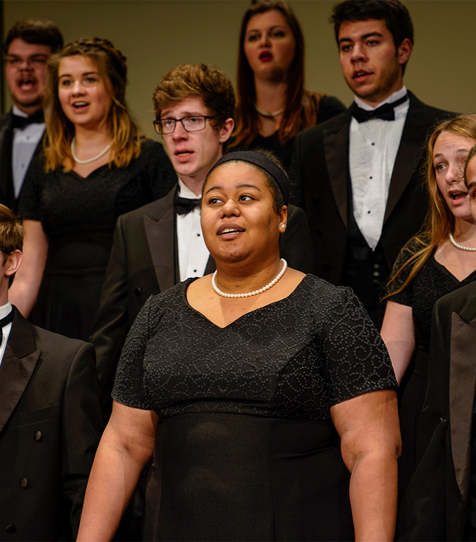 The chamber singers performing.