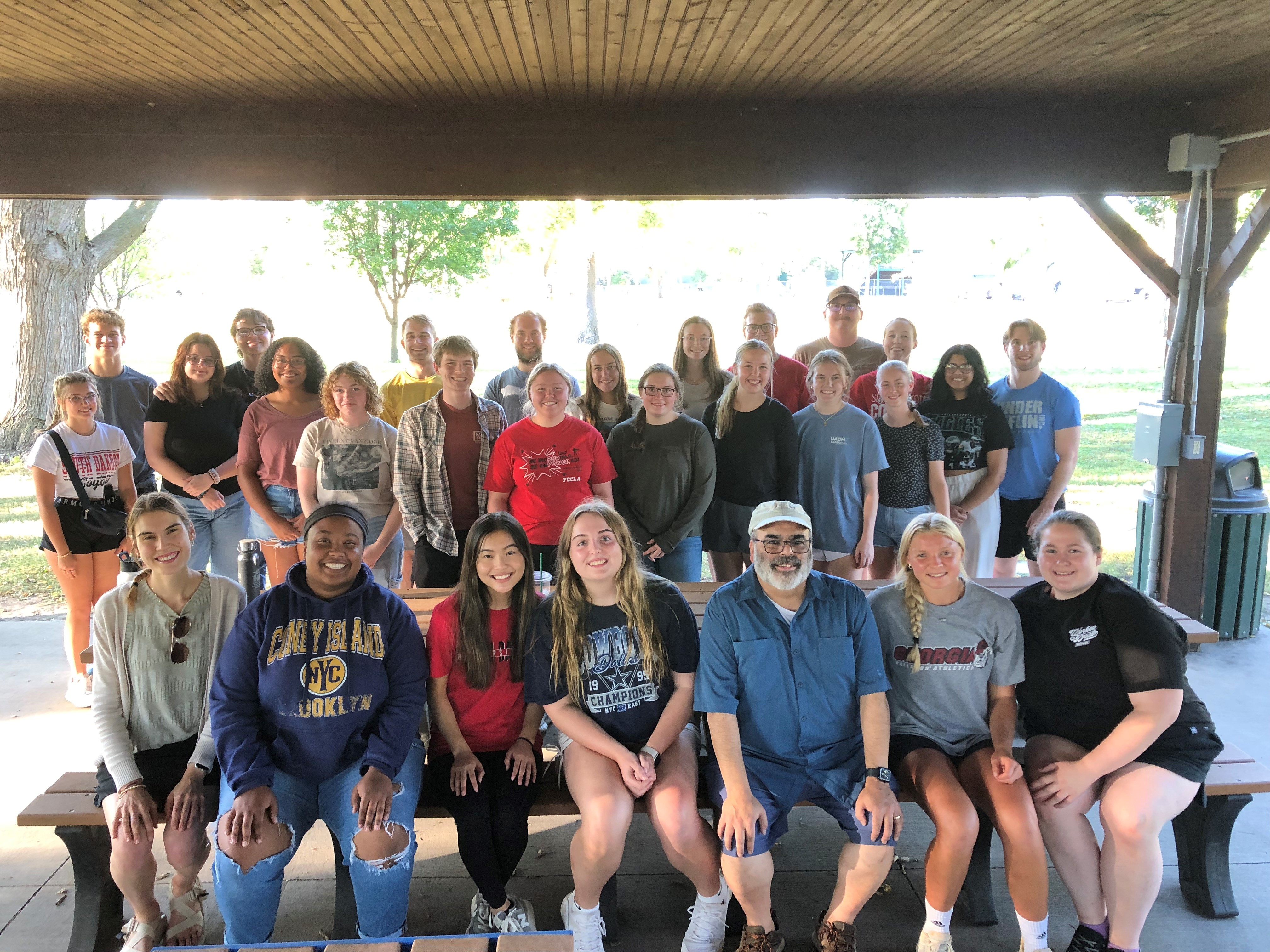 USD SSOM Alumni Student Scholars with ASSP Director Dr. Pat Manzerra, ASSP Picnic Fall 2024 in Prentis Park, Vermillion