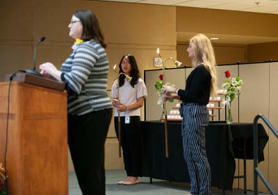 A eulogy being delivered.