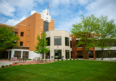 The exterior of the school of medicine.