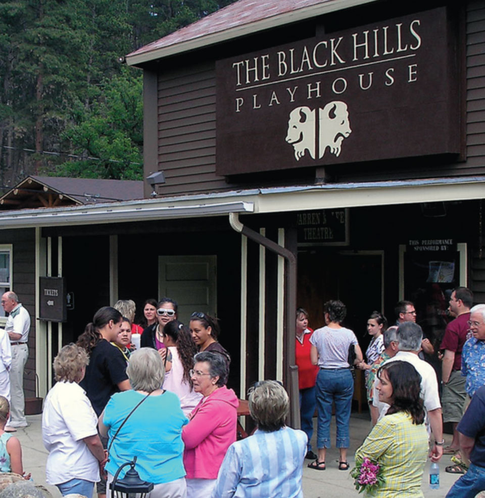 Students, Alumni and Community gather outside Black Hills Playhouse 