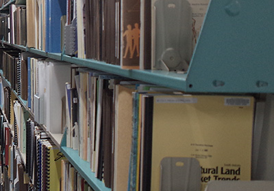 A row of books in the ID weeks library.