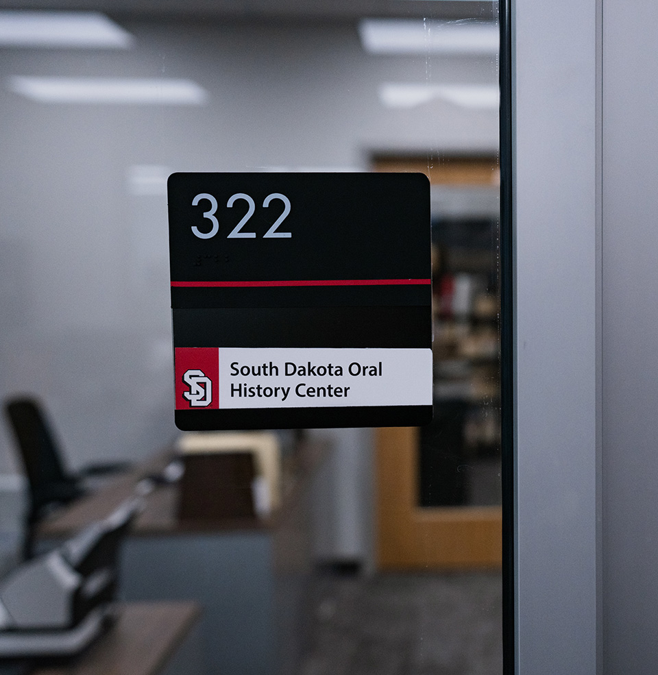 oral history door sign at usd