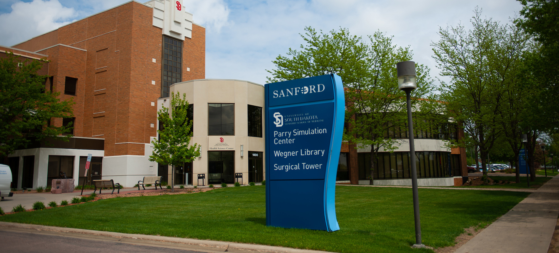 The outside of the Wegner Library and facilities.
