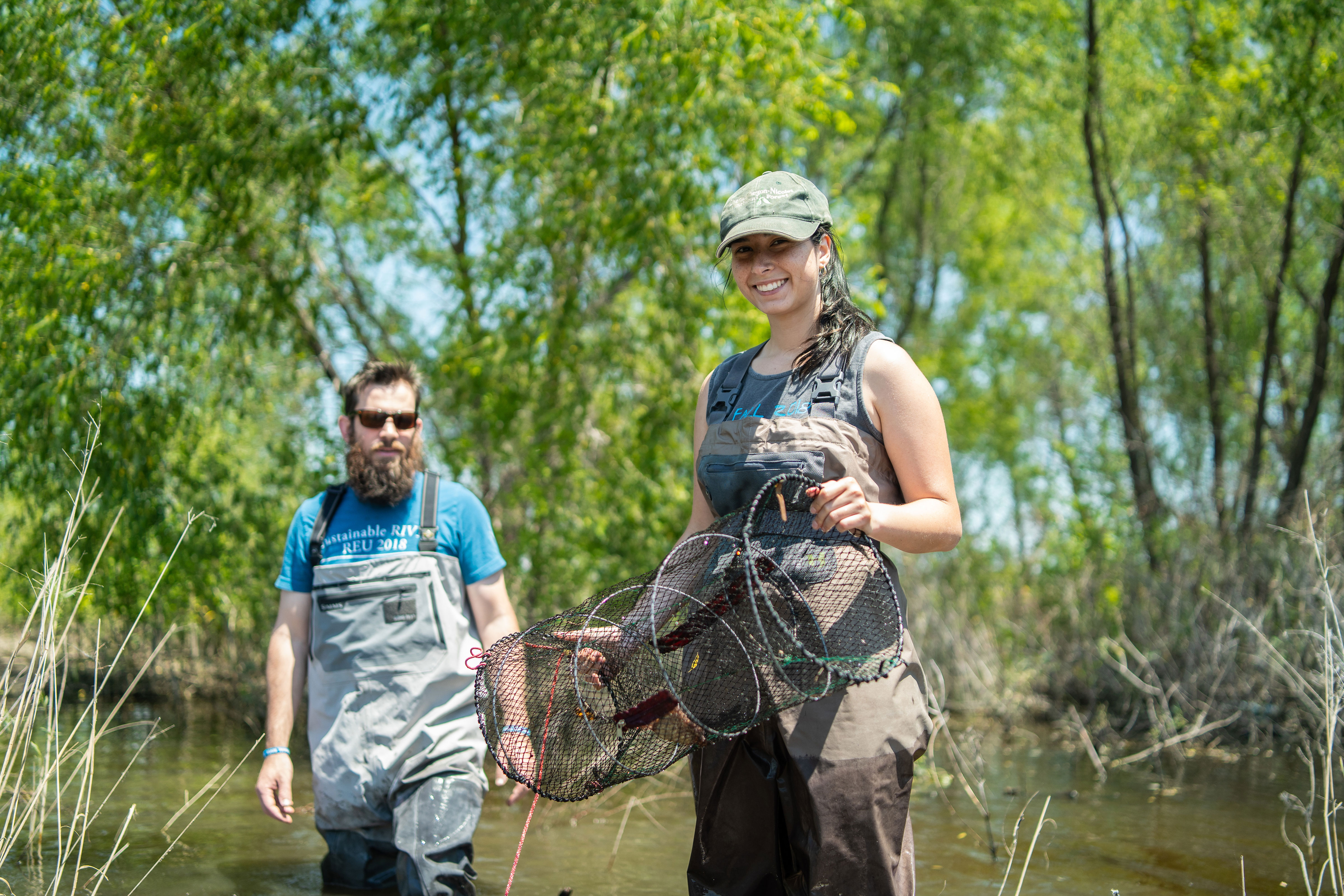 Students outdoors on a biology field trip.