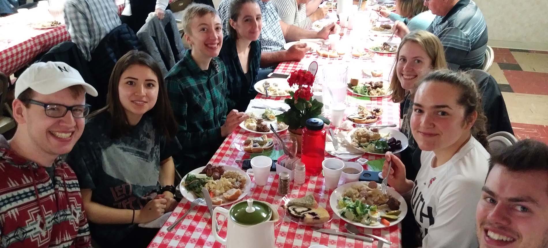 A Group of Students Attending a German Event.