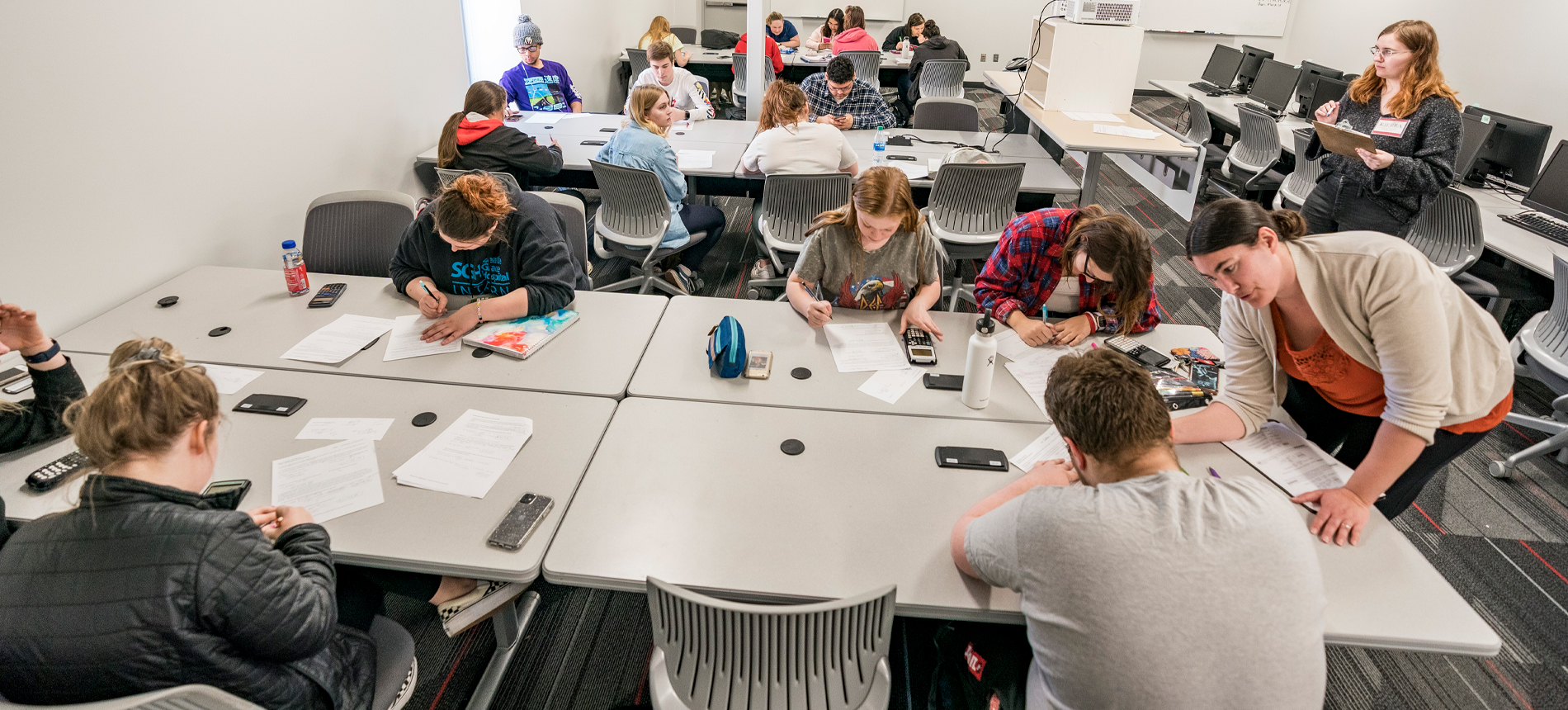 Students in a mathematics classroom