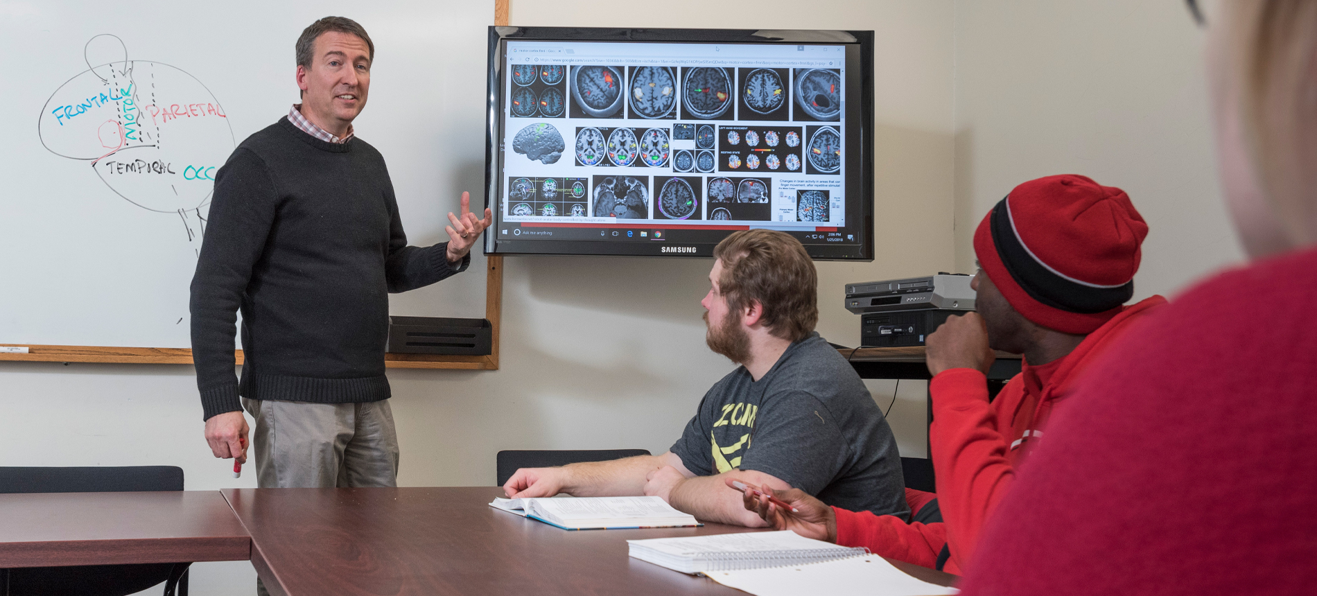 Professor Lecturing a Psychology Class.