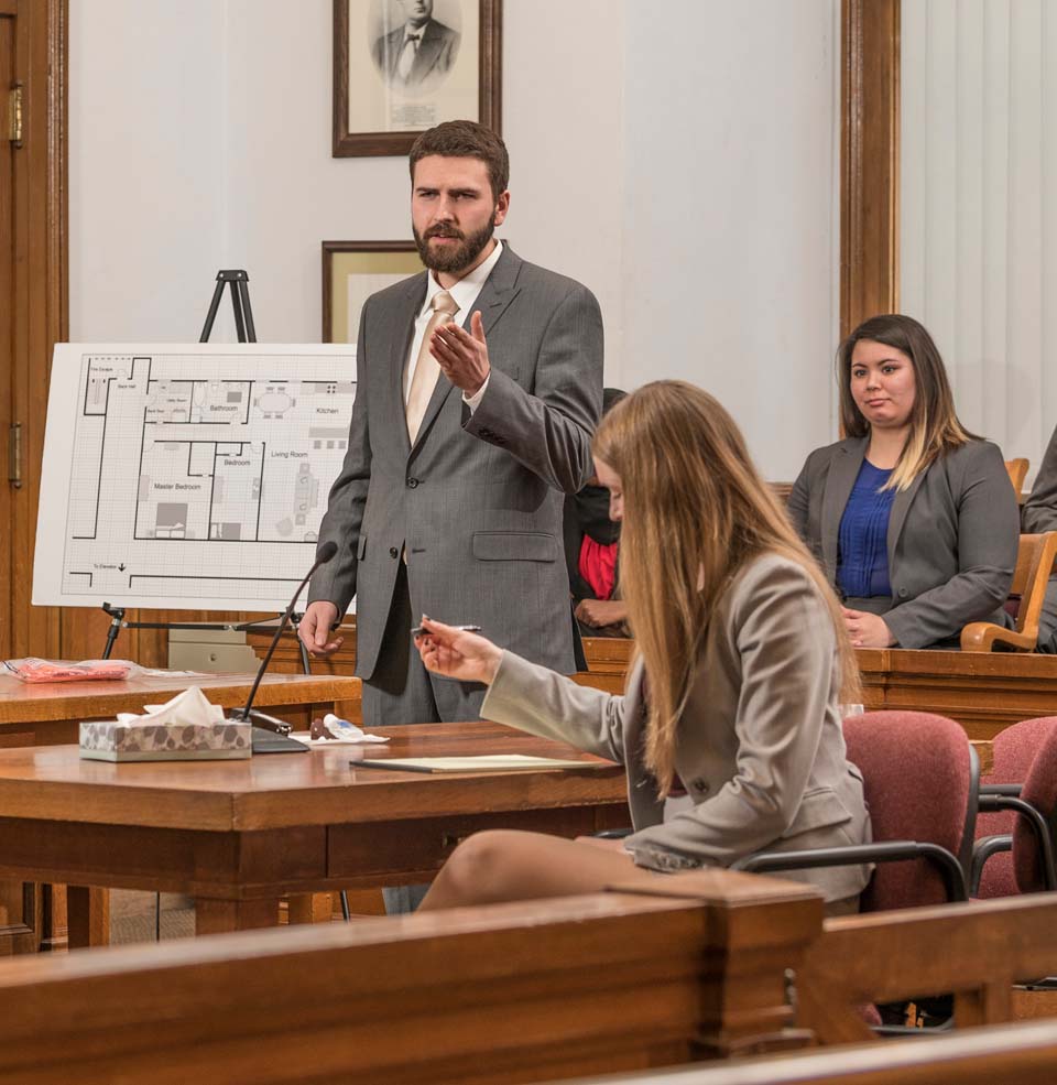 Student Talking During Mock Trial
