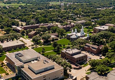 Drone image of campus