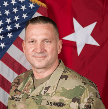 Christopher Kennebeck poses for his Army photo.