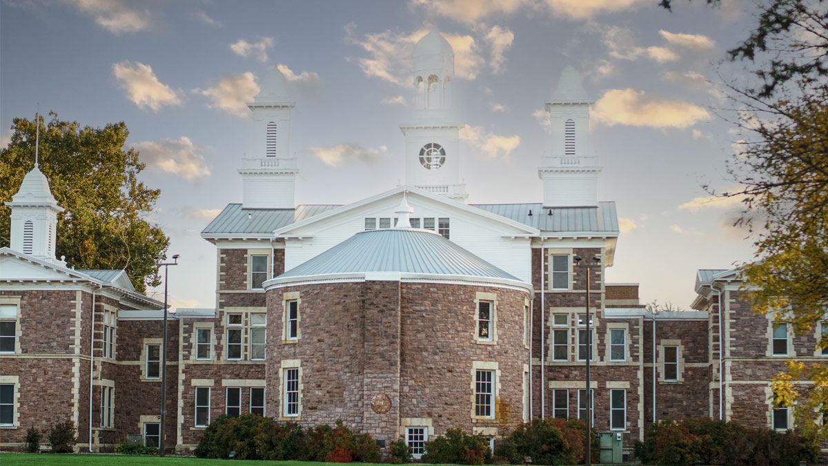 USD's Old Main building from the north. 