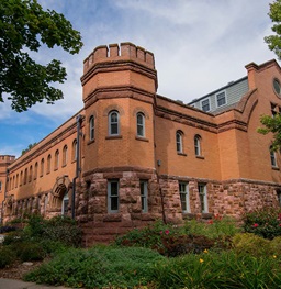 An outside view of Belbas Center.