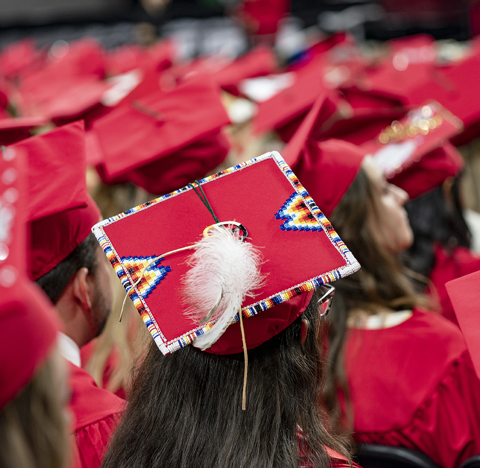 graduation hats at commencement