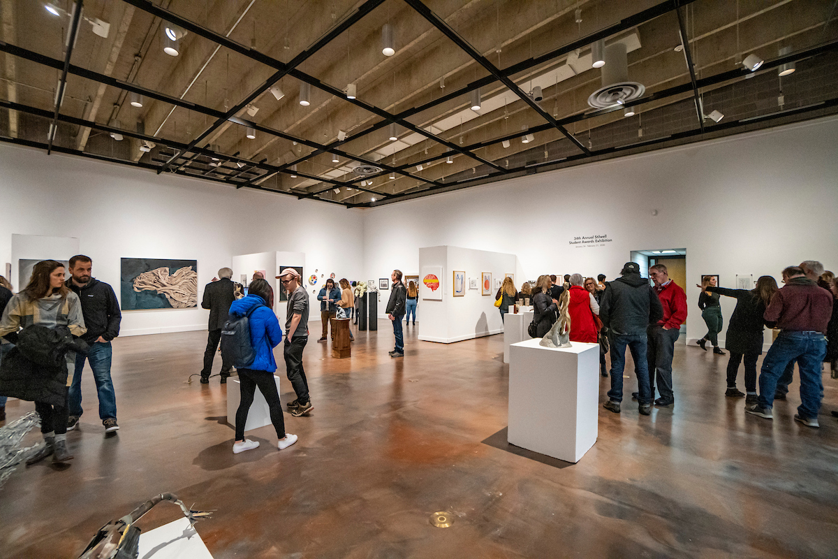 Students and faculty join together for the 2024 Stilwell Student Awards Exhibition.