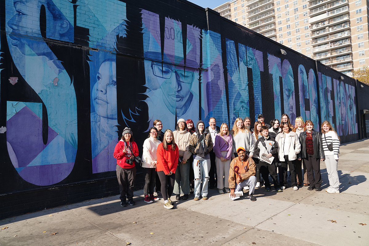 Group photo of USD Art students in NYC.