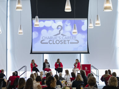 Charlie's Closet leaders share their story about Charlie's Closet at a Women in Philanthropy event