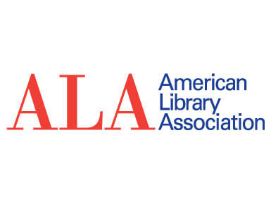 A logo that reads "ALA" in red on the left hand side and "American Library Association" in blue on the right hand side.